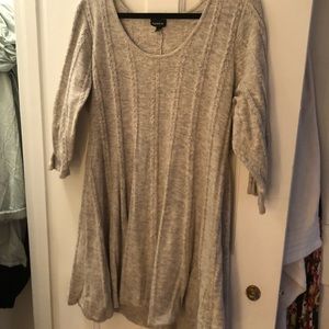 Grey Cable Knit Detail Sweater Dress